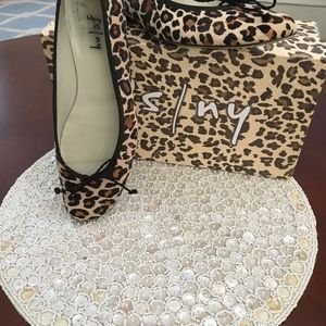 FRENCH SOLE. LEOPARD FLAT SUEDED FABRIC/ ballet